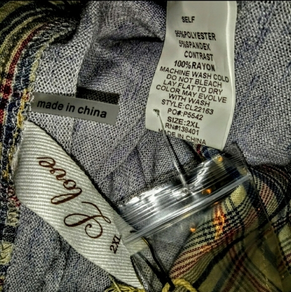 Love Top Size 2X Plaid High Low Hip Slit NWT - Picture 11 of 13